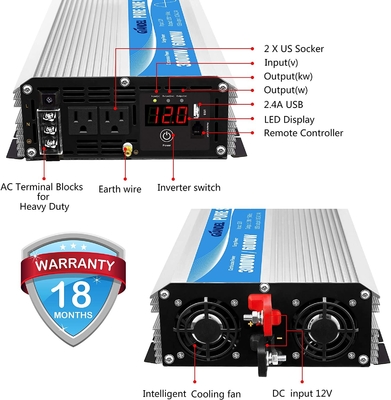 3000W純粋な正弦波力インバーターDC12Vへのリモート・コントロールのAC120V